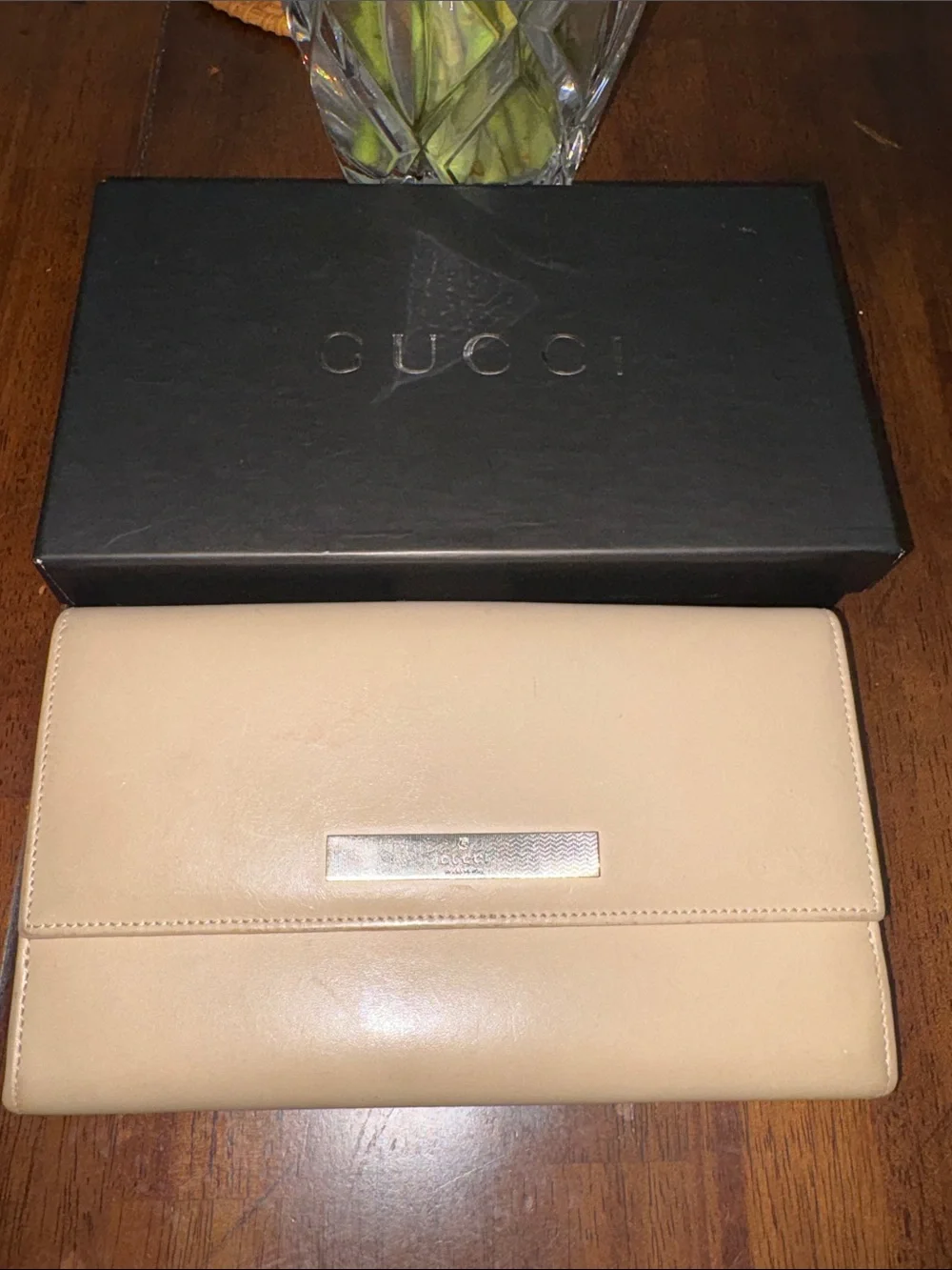 Low start Gucci Vtg Leather Flap Continental Wallet in a box. In GUC. Authentic - Picture 8 of 15